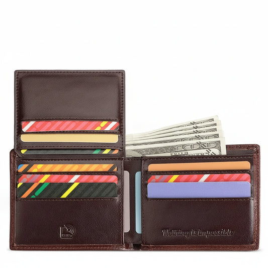 Handmade Genuine Leather RFID Wallet for Men – Slim Bifold