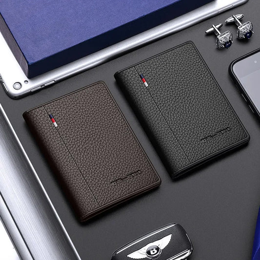 Slim Genuine Leather Card Holder for Men – Ultra-Thin Handmade Wallet with Coin Slot