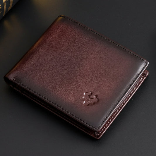 Handmade Genuine Leather RFID Wallet for Men – Slim Bifold
